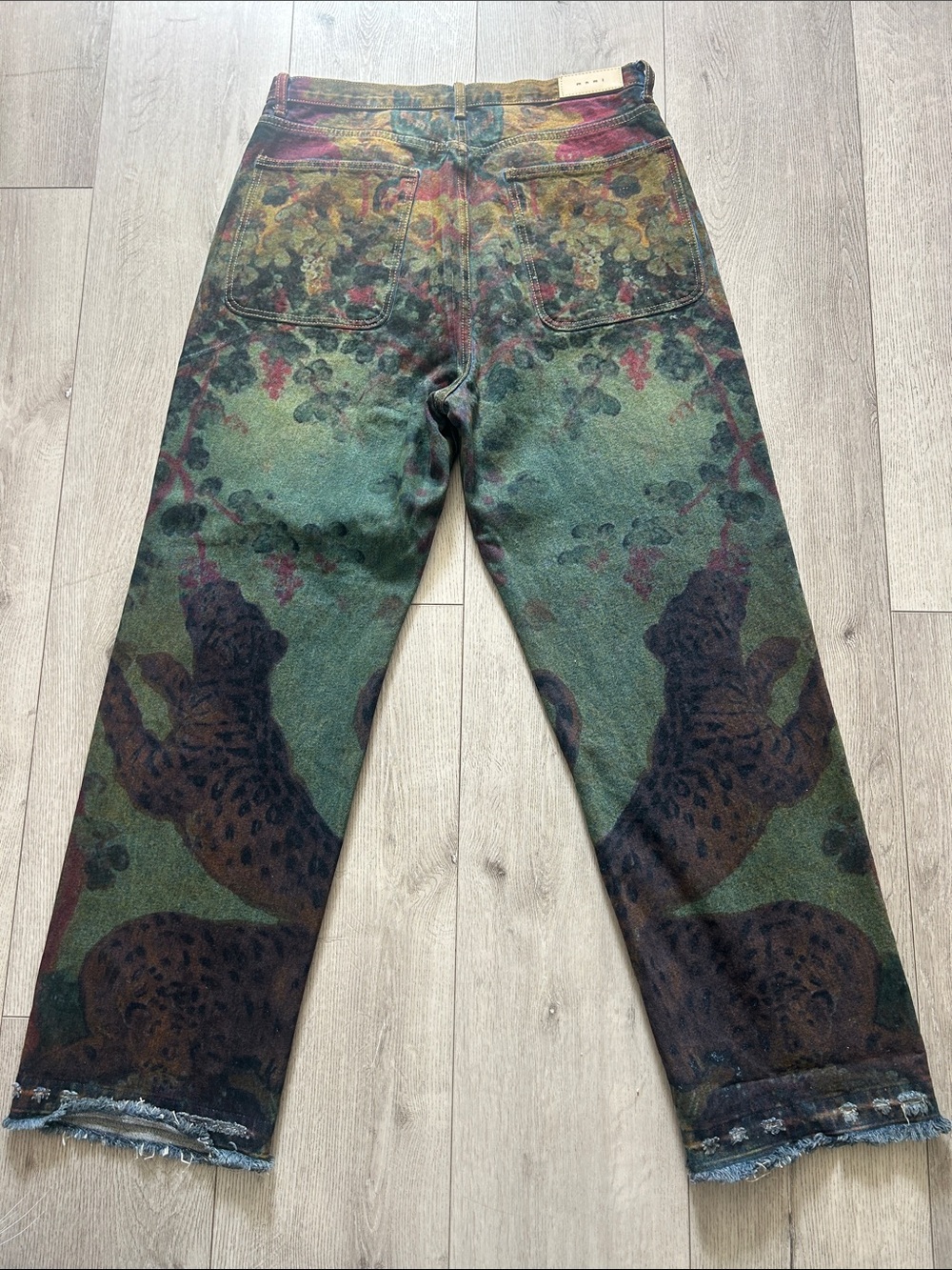 MNML Ultra Baggy Leopard Denim Jeans 34 - Picture 6 of 8